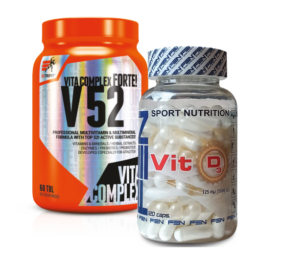 Extrifit V52 + FEN D Vitaminas 5000 UI  2 vienetai (Vitaminų ir mineralų rinkinys)