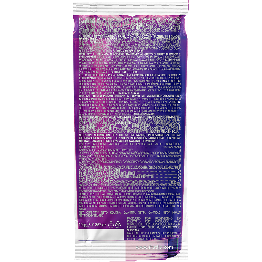 Frutilu becukris gėrimas miško uogų skonio - FEN sport nutrition