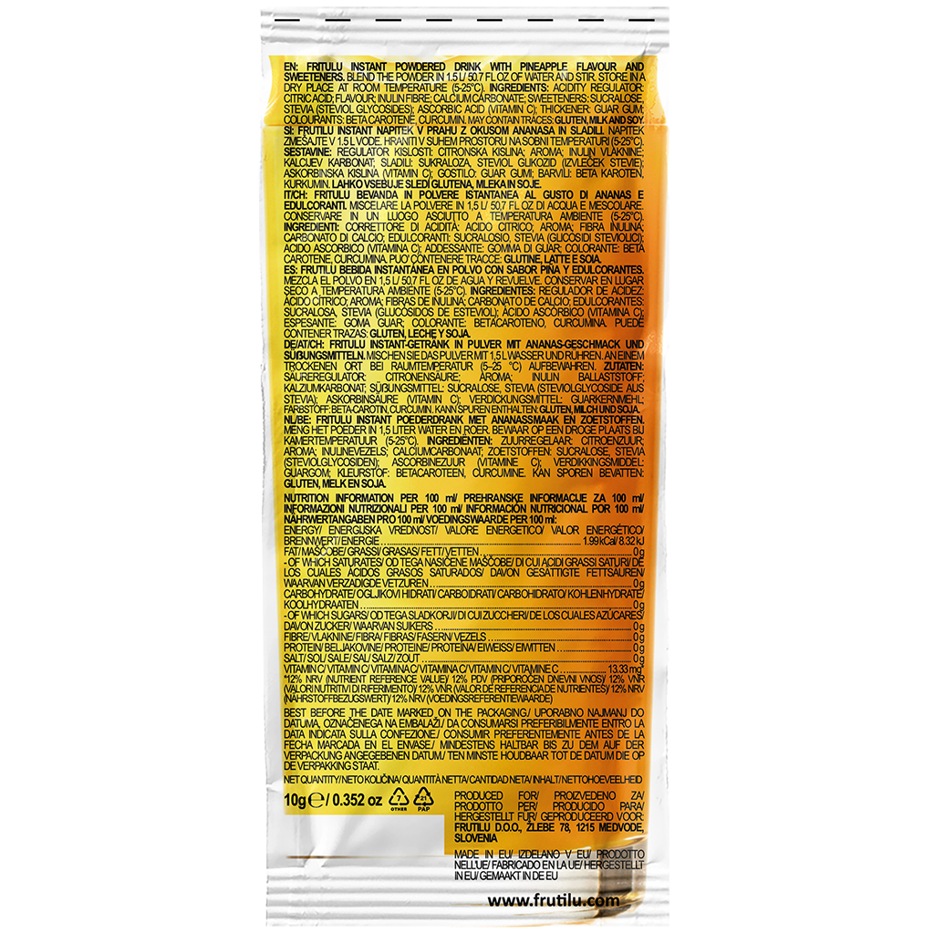 Frutilu becukris gėrimas ananasų skonio - FEN sport nutrition