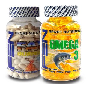 FEN Omega 3 120 capses. + FEN Lipo Burner 120 Kaps (supplements for cholesterol lowering)