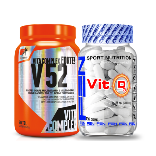 Extrifit V52 + FEN D Vitaminas 5000 IU  2 vienetai (Vitaminų ir mineralų rinkinys) - FEN sport nutrition