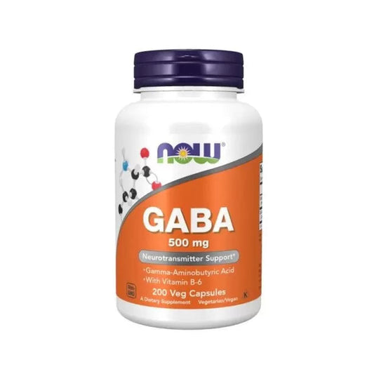 NOW GABA 500mg with B6 - 200 kaps (vegan kaps.) - FEN sport nutrition