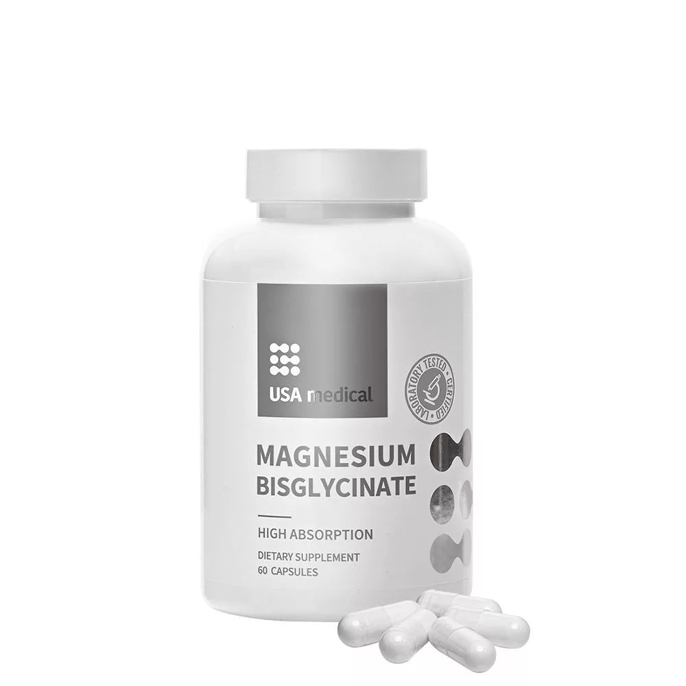 USA Medical Magnesium Bisglycinate 60 kapsulių