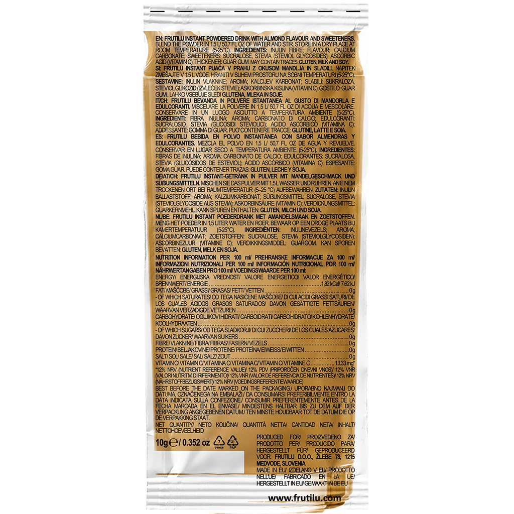 Frutilu becukris gėrimas migdolų skonio - FEN sport nutrition