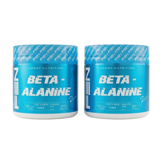 FEN sporto mitybos Beta Alaninas, 300 g pakuotės, vaizdas su šiuo produkto pakuote ir etiketėmis.